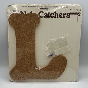 Vintage 1977 Oden Cork Letter L Initial Monogram Bulletin Board Memo 11.5" NEW